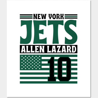 New York Jets Lazard 10 American Flag Football Posters and Art